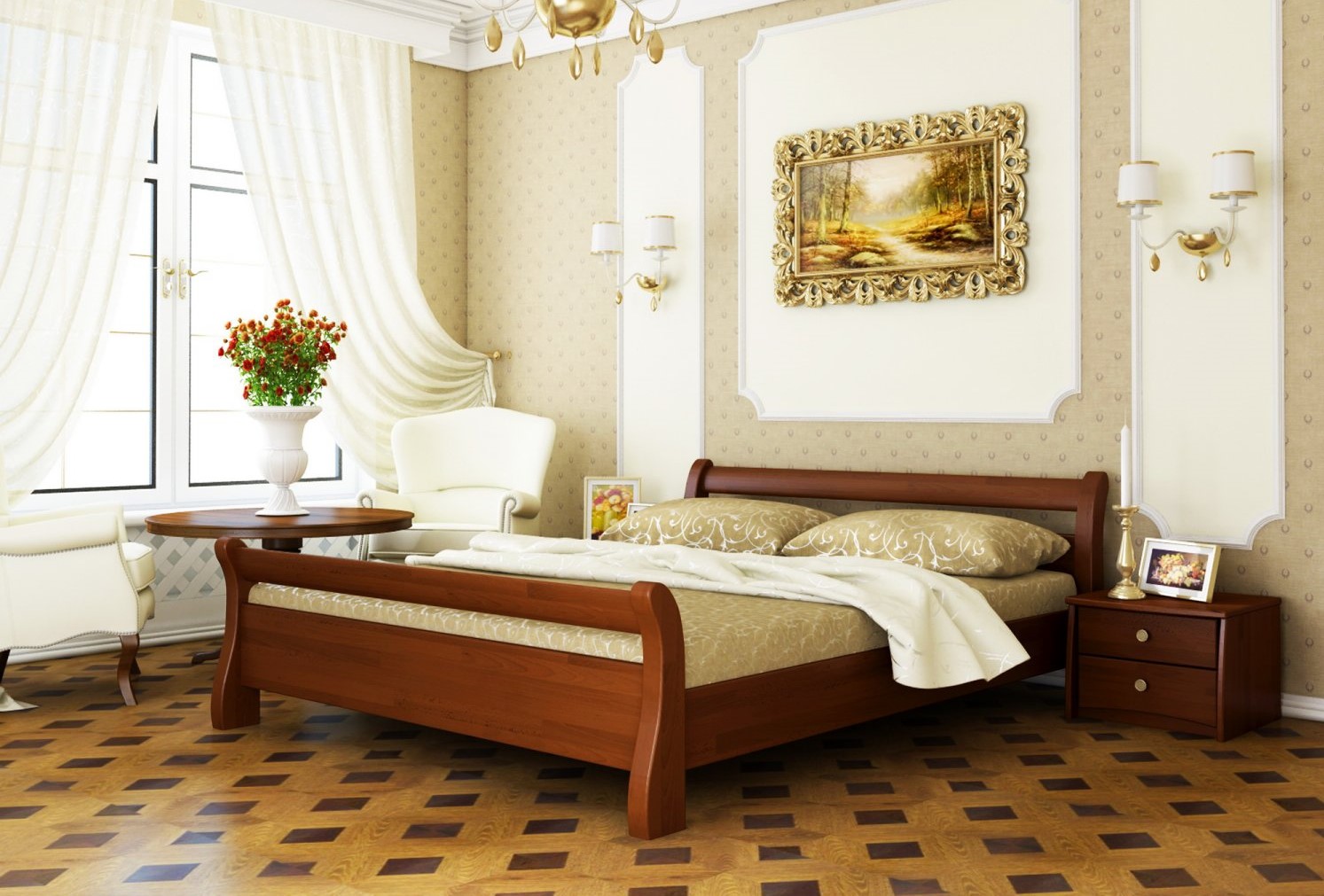 

Деревянная кровать Эстелла Диана из щита бука 200х160 Каштан