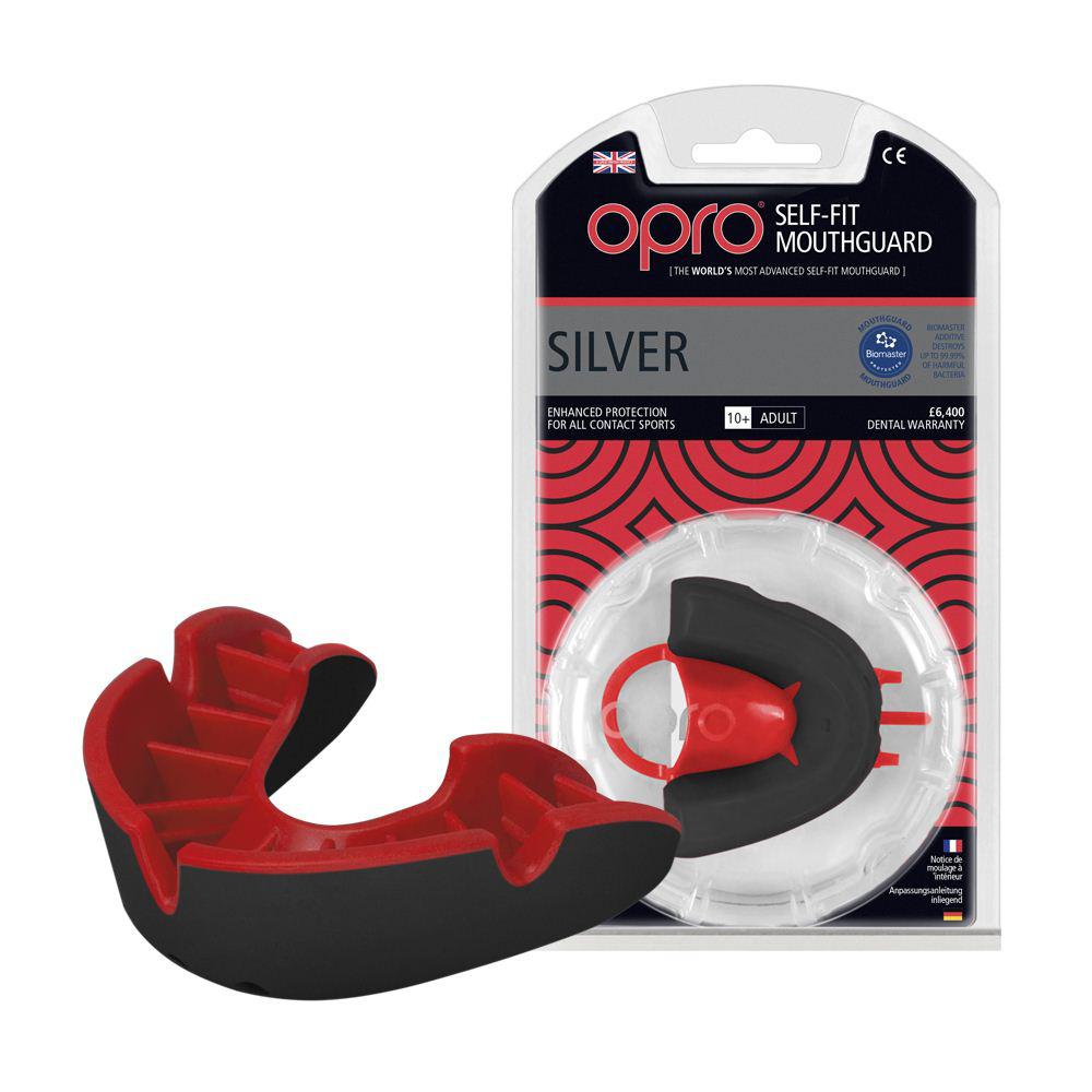 

Капа OPRO Silver Black/Red