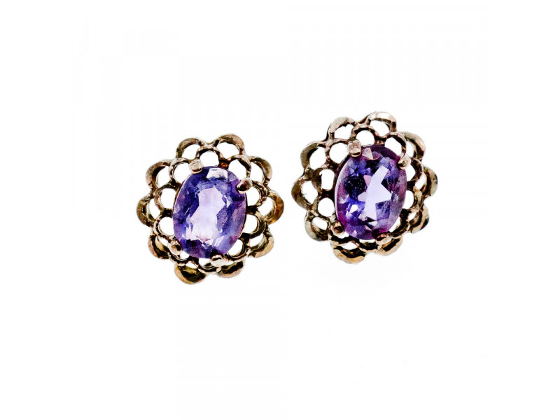 

Серебряные серьги-гвоздики с Аметистом 925 проба Sky Jewelry 001434