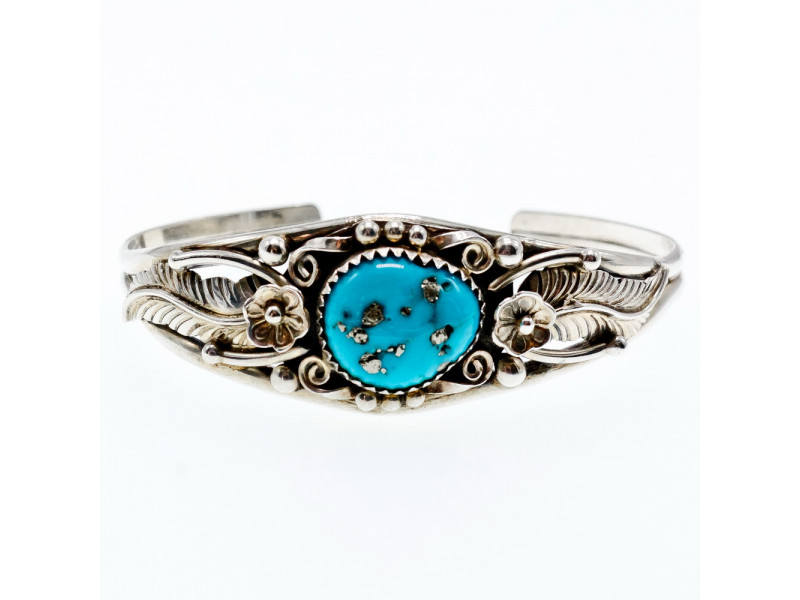 

Винтажный серебряный браслет с бирюзой Натуральный Sky Jewelry 003090