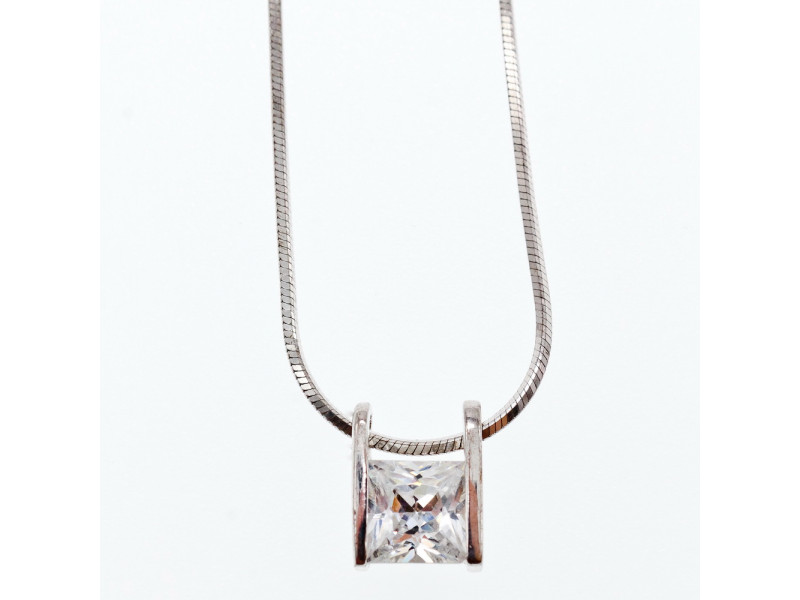 

Серебряная Цепочка с Кулоном Фианит 925 проба Italy Sky Jewelry 002078