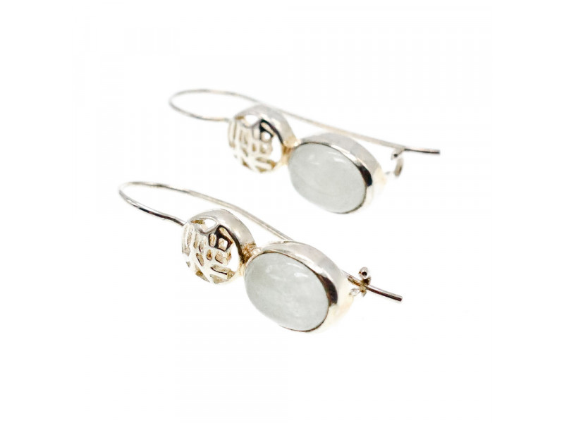 

Серебряные серьги 925 пробы с Жадеитом Sky Jewelry 001184
