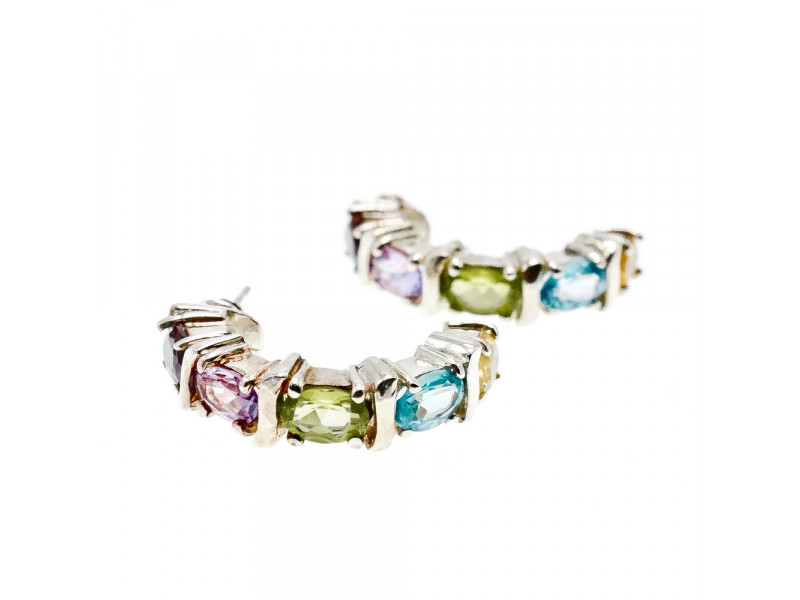 

Серебряные серьги 925 пробы с натуральными камнями Sky Jewelry 000687