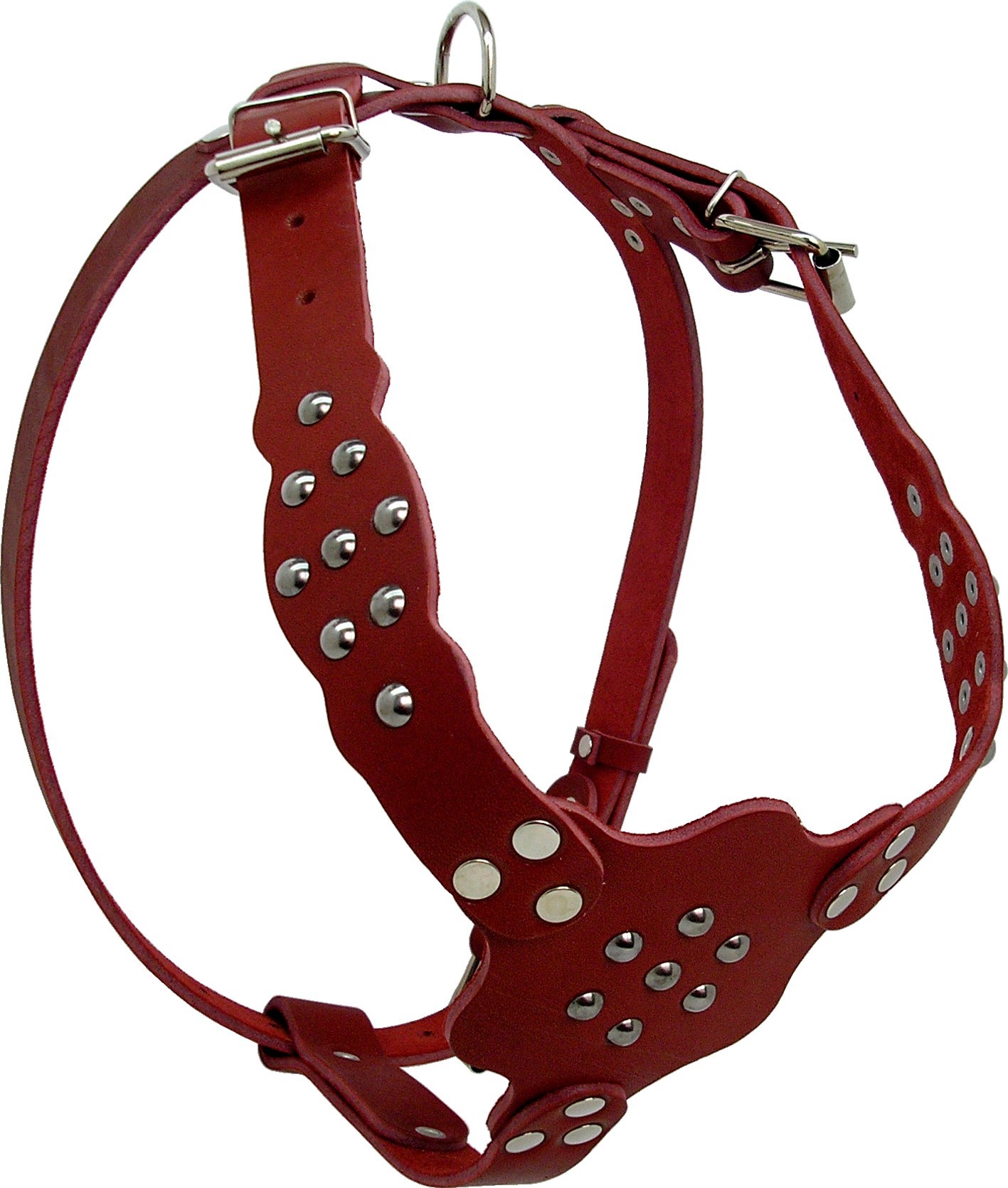 

Шлейка LiLu фасонная с фурнитурой (боксер) красная, шрина 20 мм, объем 600-760 мм, кожа (Ш154)