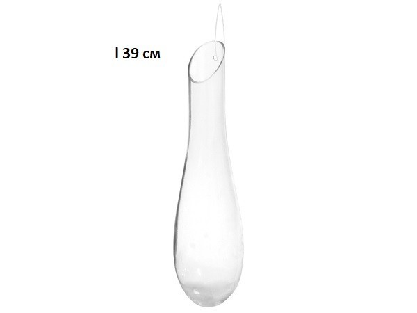 

Ваза подвесная стеклянная Shishi "Капля" h 39 см прозрачная