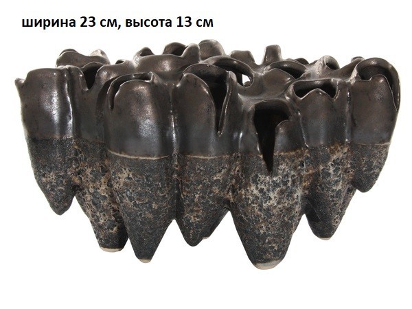 

Ваза керамическая Shishi "Шишки 15 отверстий" d 23 см h 13 см коричневая
