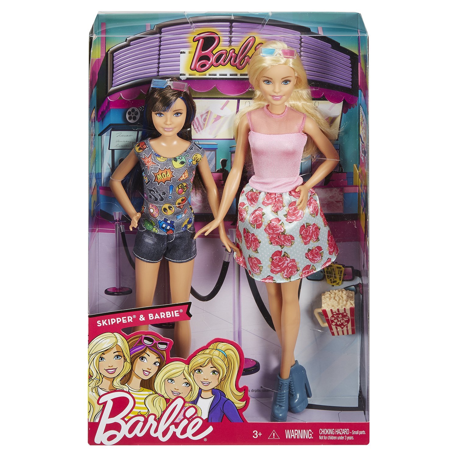 

Набор кукол Barbie Барби и Скиппер в 3D очках "Барби и ее сестры" DWJ65