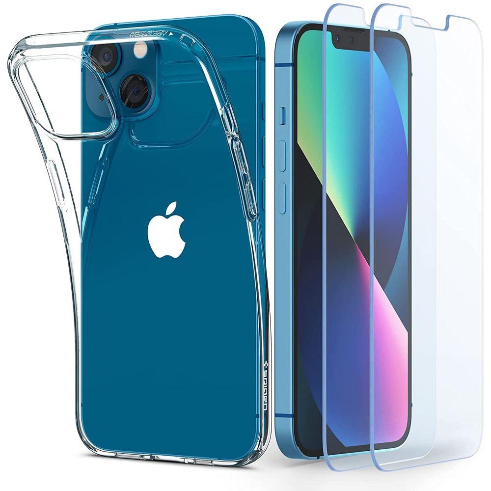 

Чехол (+защ.стёкла) Spigen Crystal Pack для iPhone 13 Crystal Clear