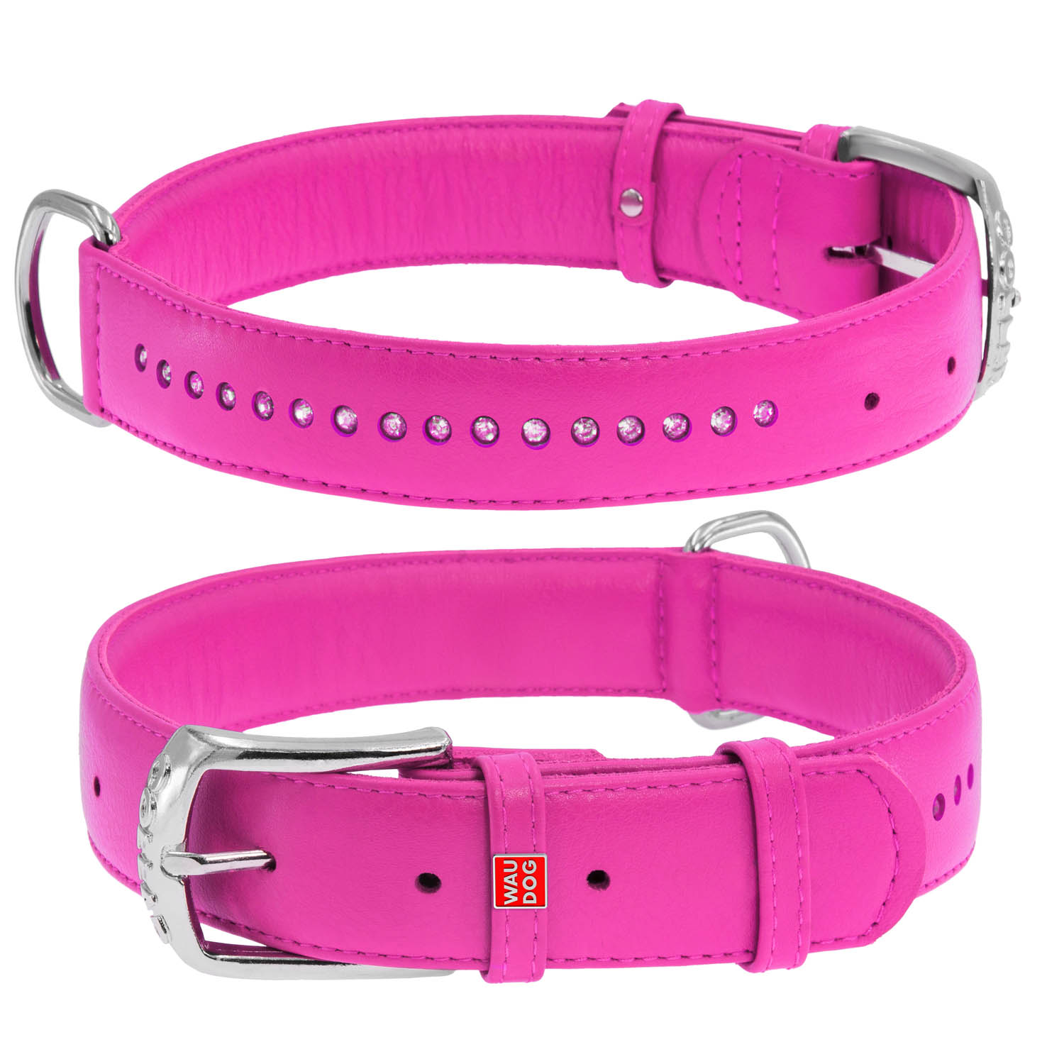

Ошейник WAUDOG Glamour со стразами 46-60 см 35 мм Розовый (38827)