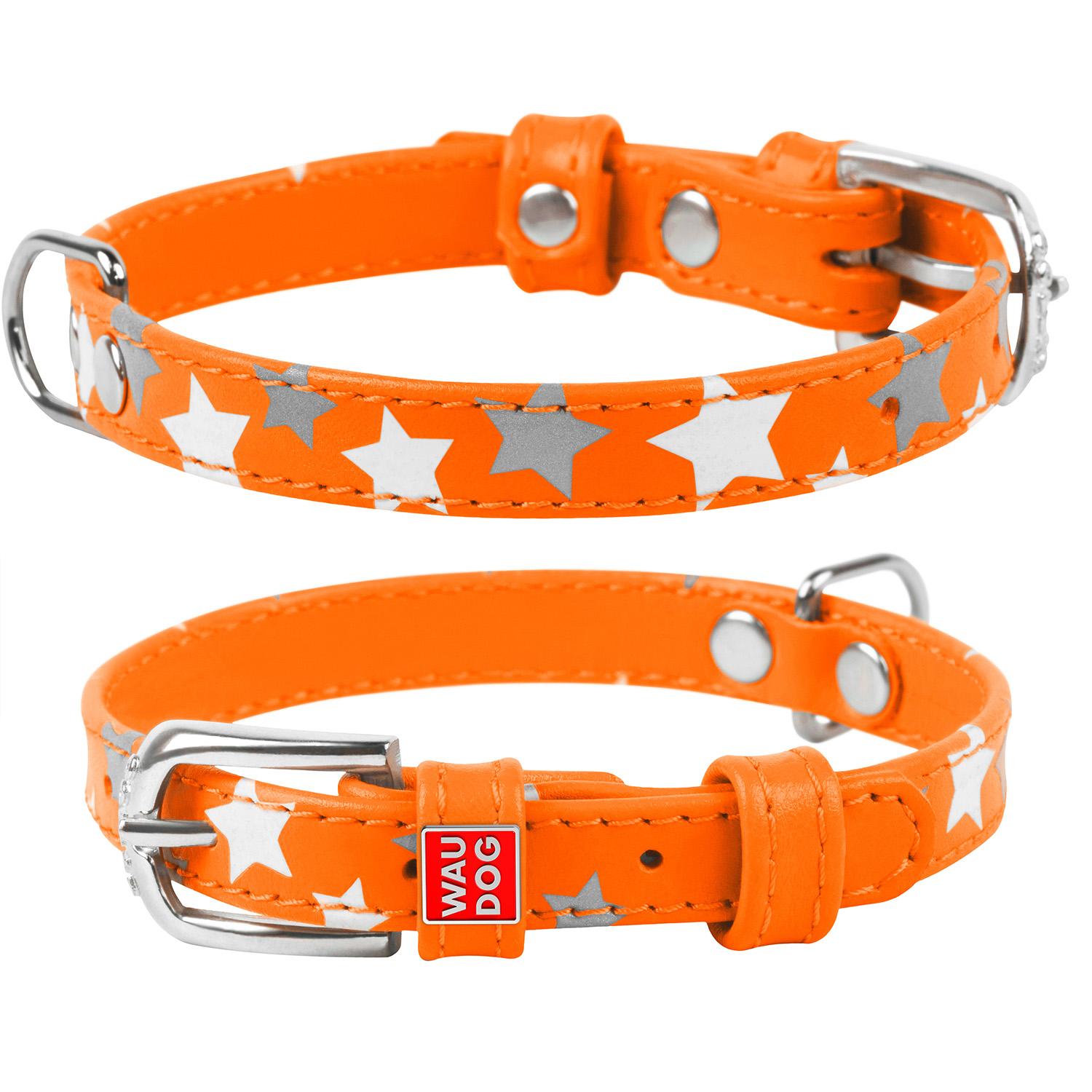 

Ошейник WAUDOG Glamour с узором "Звездочка" 27-36 см 15 мм Оранжевый (35854)
