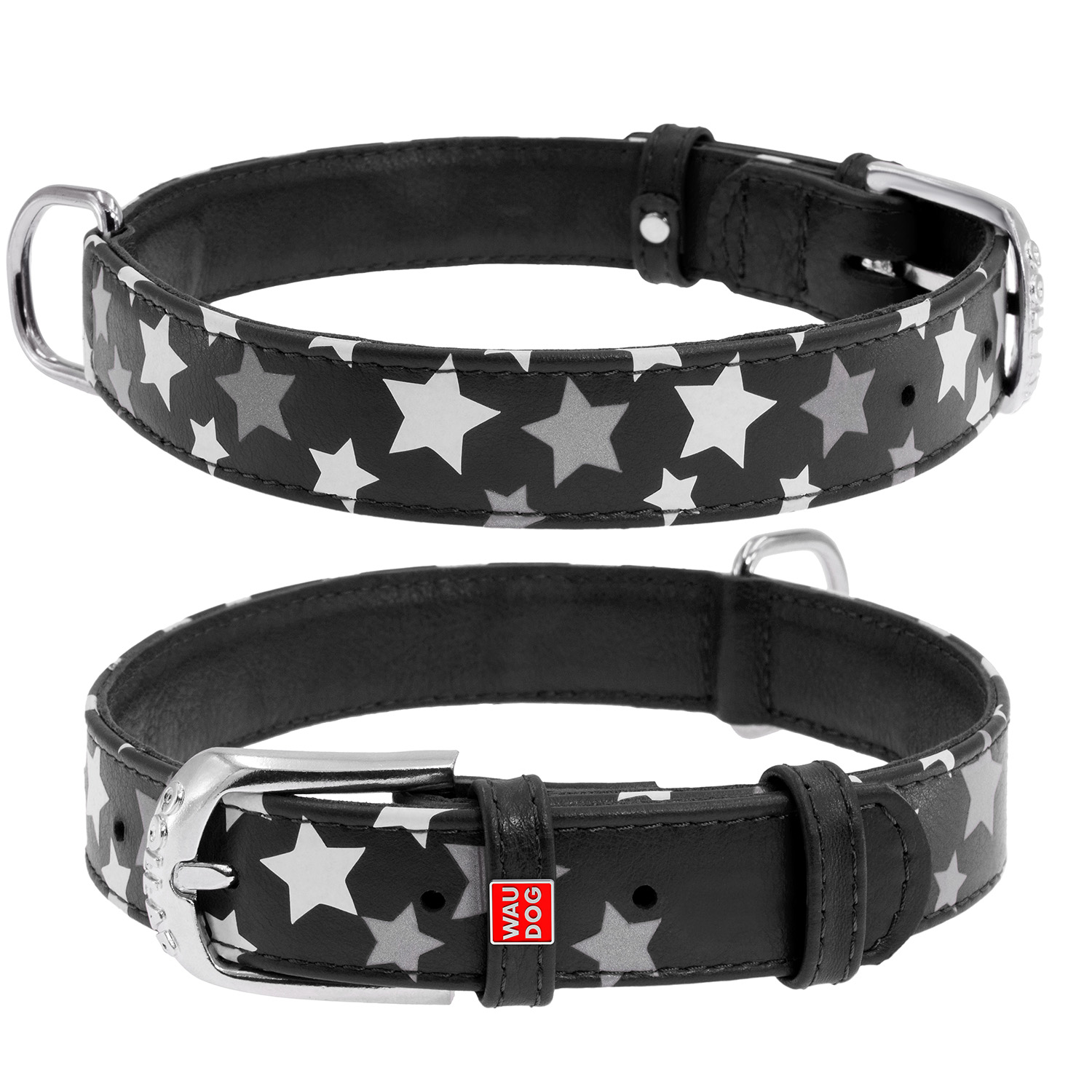 

Ошейник WAUDOG Glamour с узором "Звездочка" 30-39 см 20 мм Черный (35861)