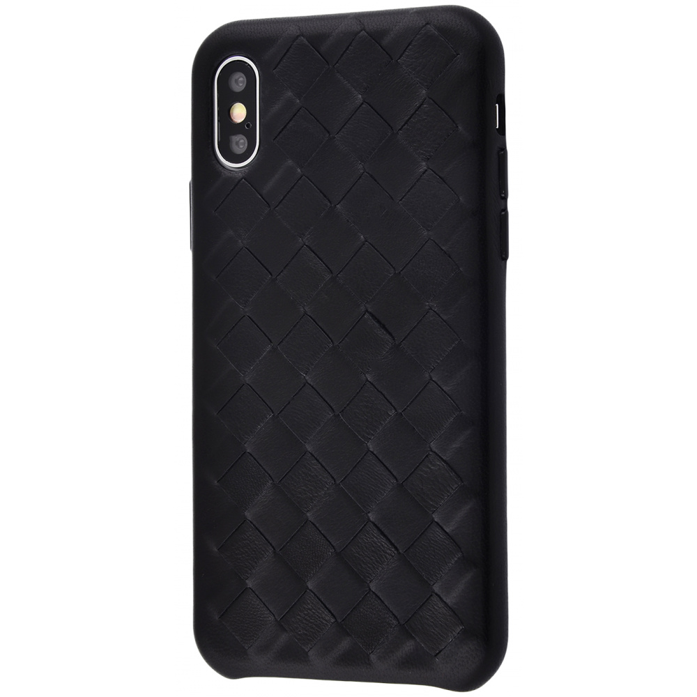 

Чехол-накладка PRC Natural Leather Weaving case iPhone X/Xs black Черный