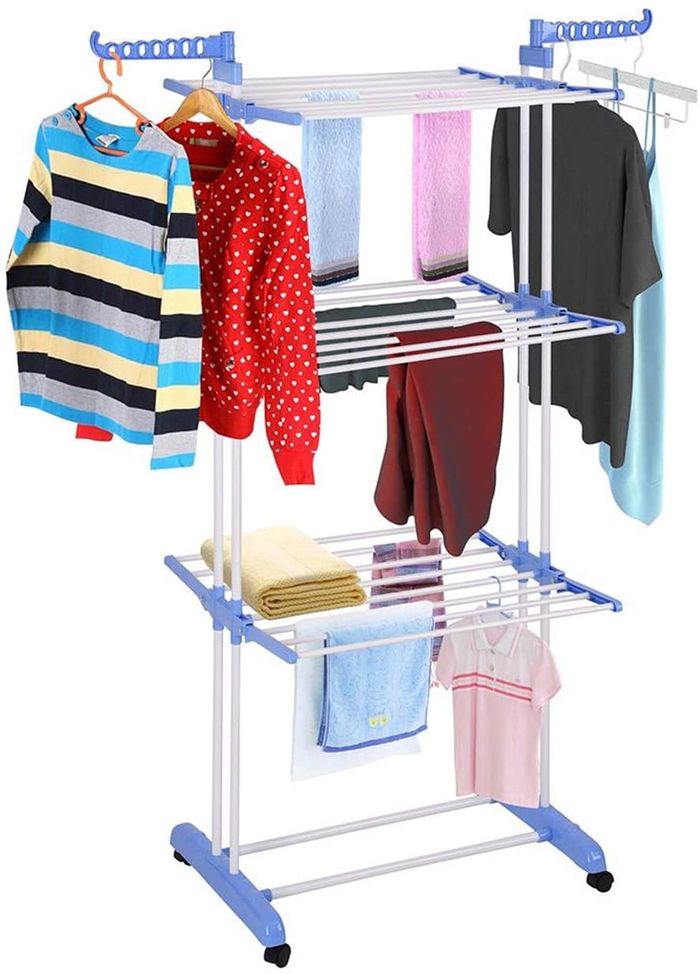 

Многофункциональная складная напольная сушилка для белья 3 Tiers Garment rack Белый