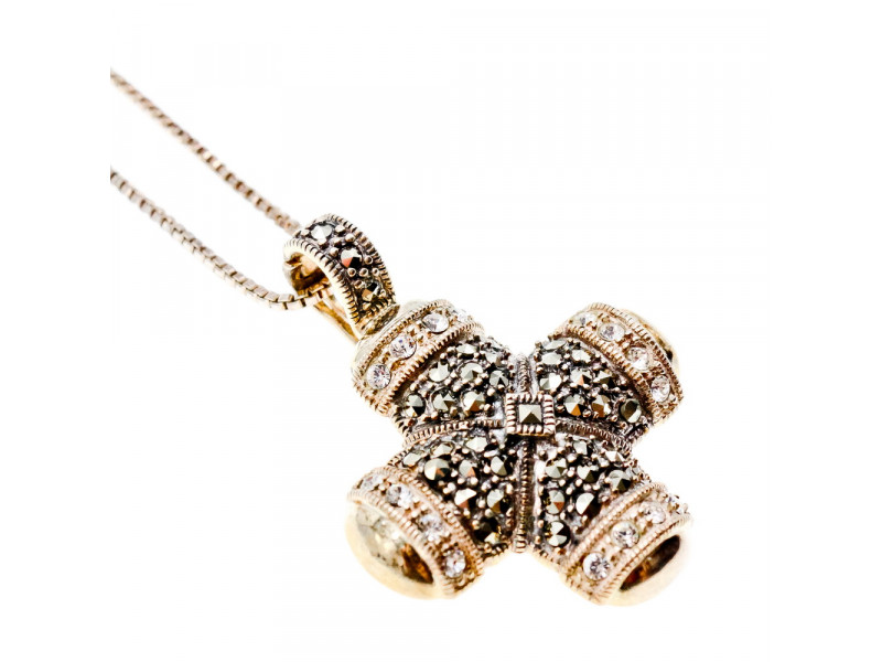 

Серебряная цепочка с крестом марказит и фианит Натуральный Sky Jewelry 002877