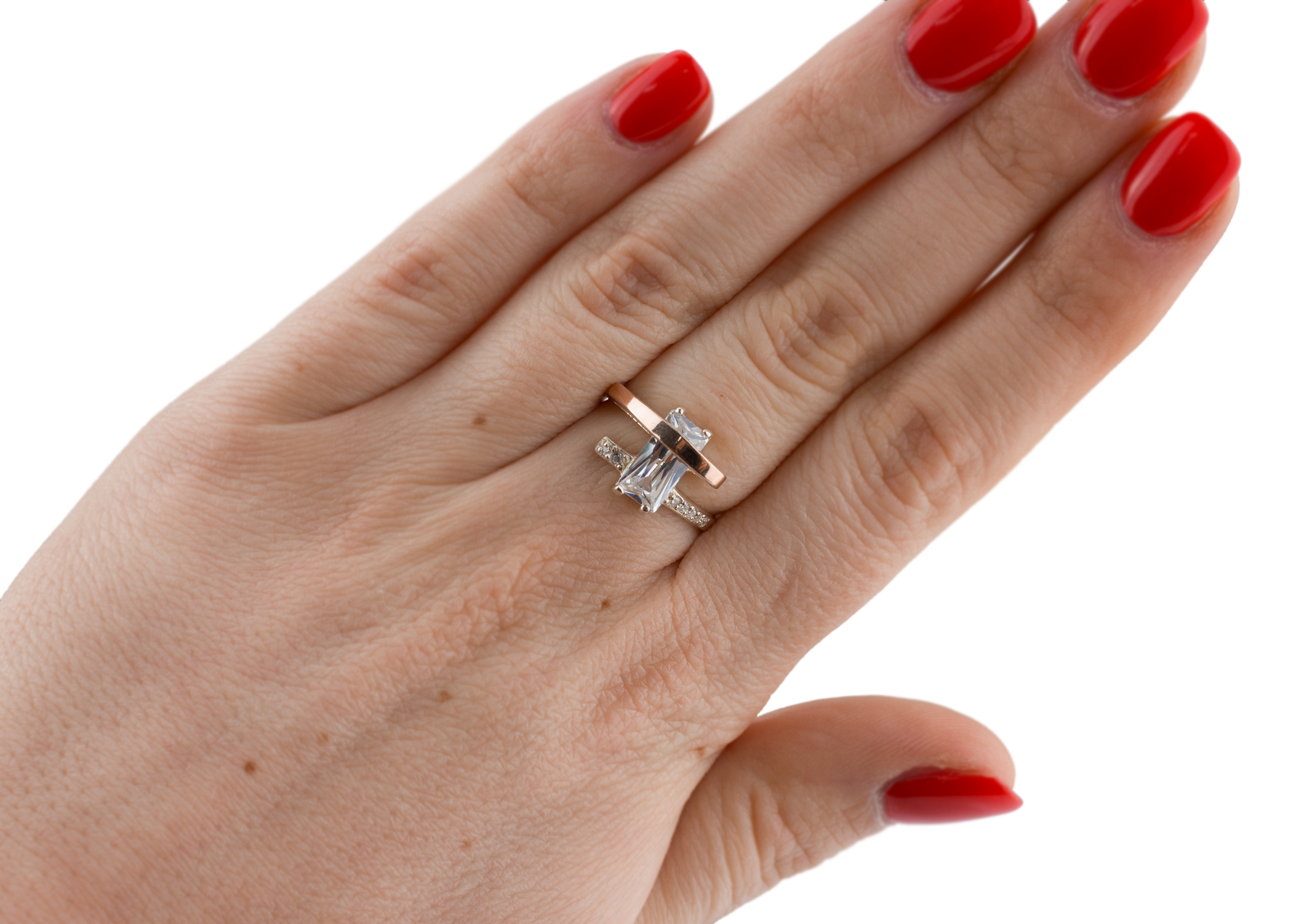 

Кольцо серебряное с золотом 0264.10к, 17 размер