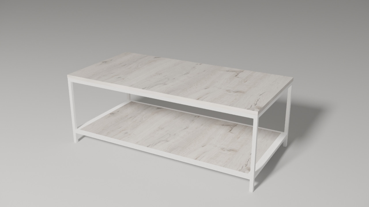 

Дизайнерский журнальный стол ДСП Дуб Кортона Белый в стиле Лофт Loft Design RVL003-23 ()