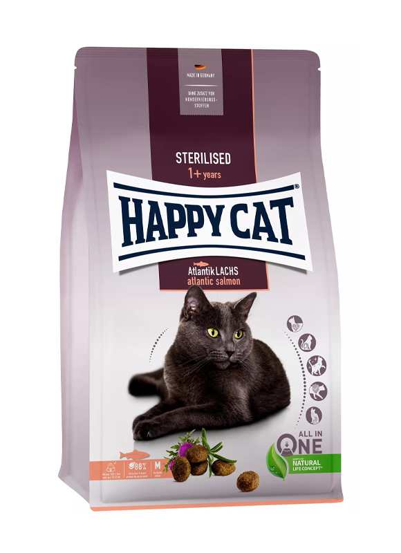 

Сухой корм Happy Cat Sterilised Atlantik-Lachs Adult для стерилизованных кошек и кастрированных котов с атлантическим лососем 4 кг