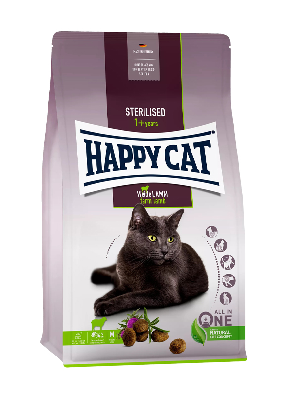 

Сухой корм Happy Cat Sterilised Weide-Lamm для стерилизованных кошек и кастрированных котов с ягненком 4 кг