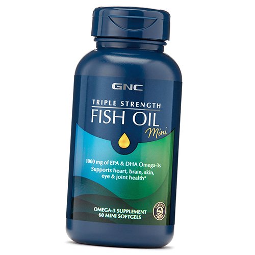 

Рыбий Жир Тройной силы, Triple Strength Fish Oil Mini, GNC 60гелкапс (67120012)