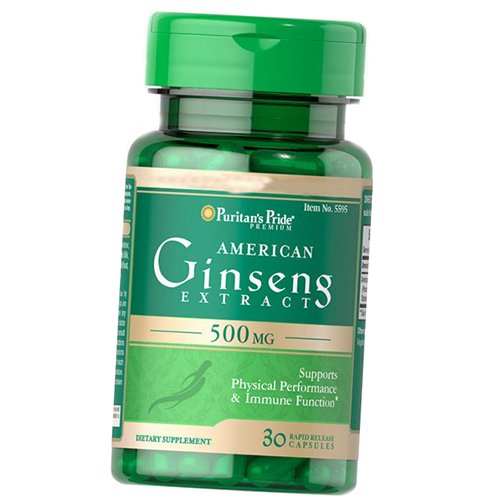 

Экстракт Американского Женьшеня, American Ginseng Extract 500, Puritan's Pride 30капс (71367071)