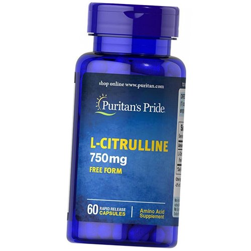 

Цитруллин, L-Citrulline 750, Puritan's Pride 60капс (27367017)