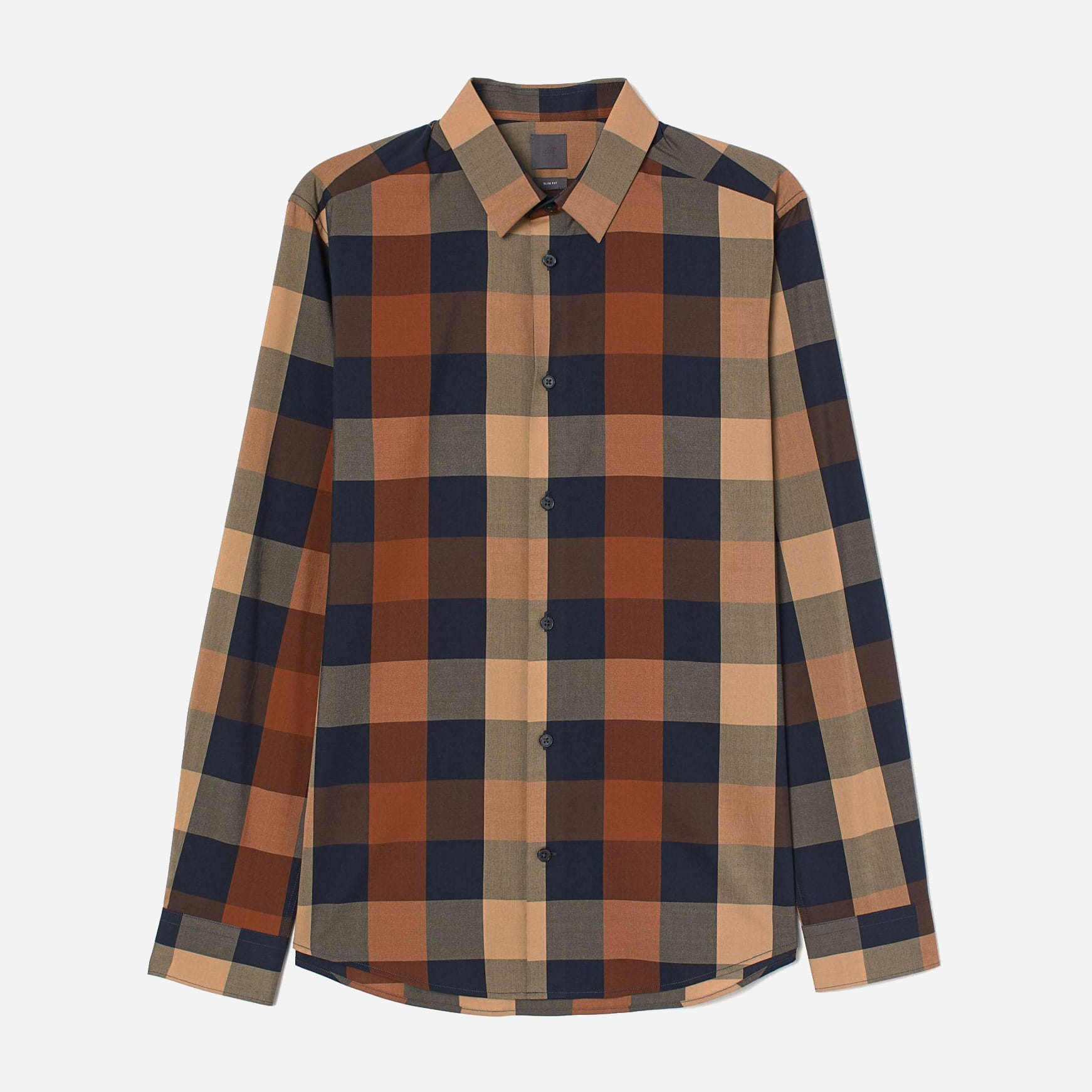 

Рубашка H&M XAZ227653AZOT / Коричневая в цветную клетку, Рубашка H&M XAZ227653AZOT 39/40 Коричневая в цветную клетку