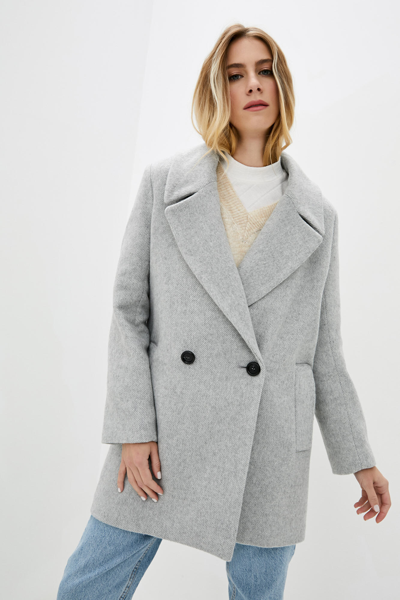 

Женское Fashion кашемировое пальто XL Серый
