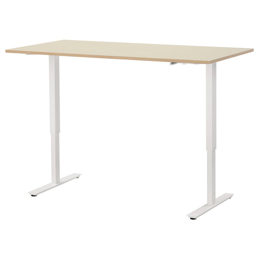 

Стіл з регулюванням висоти IKEA SKARSTA / TROTTEN 160x80 см бежевий/білий (294.779.59)