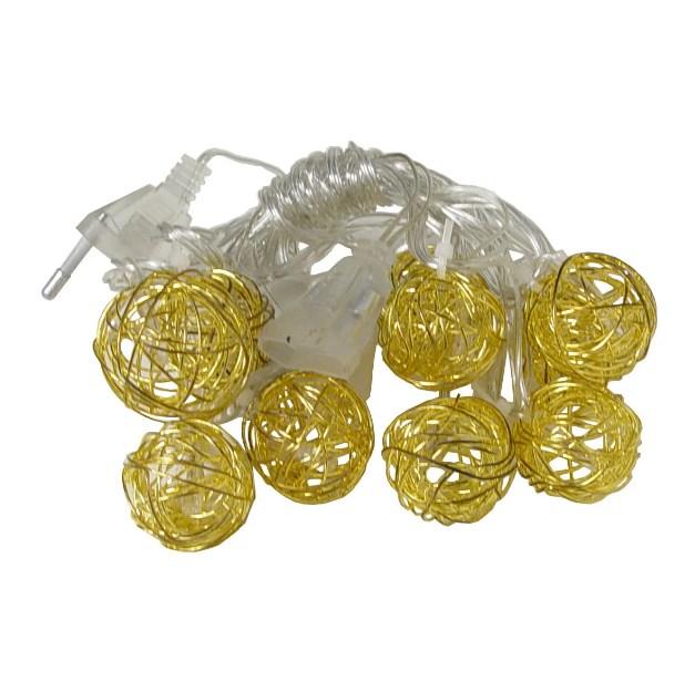 

Гирлянда светодиодная шары Xmas Golden Ball WW-1, 10 LED-ламп 2 м, коннектор, желтый свет