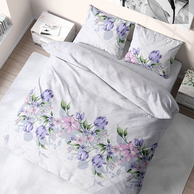 

Комплект постельного белья семейный из бязи Time Textile Фиолетовые тюльпаны Фиолетовый TT174435-s 70х70
