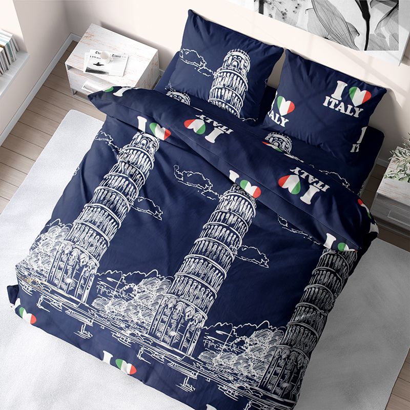 

Комплект постельного белья из бязи Time Textile Italy двуспальный Синий TT174058-d 50х70