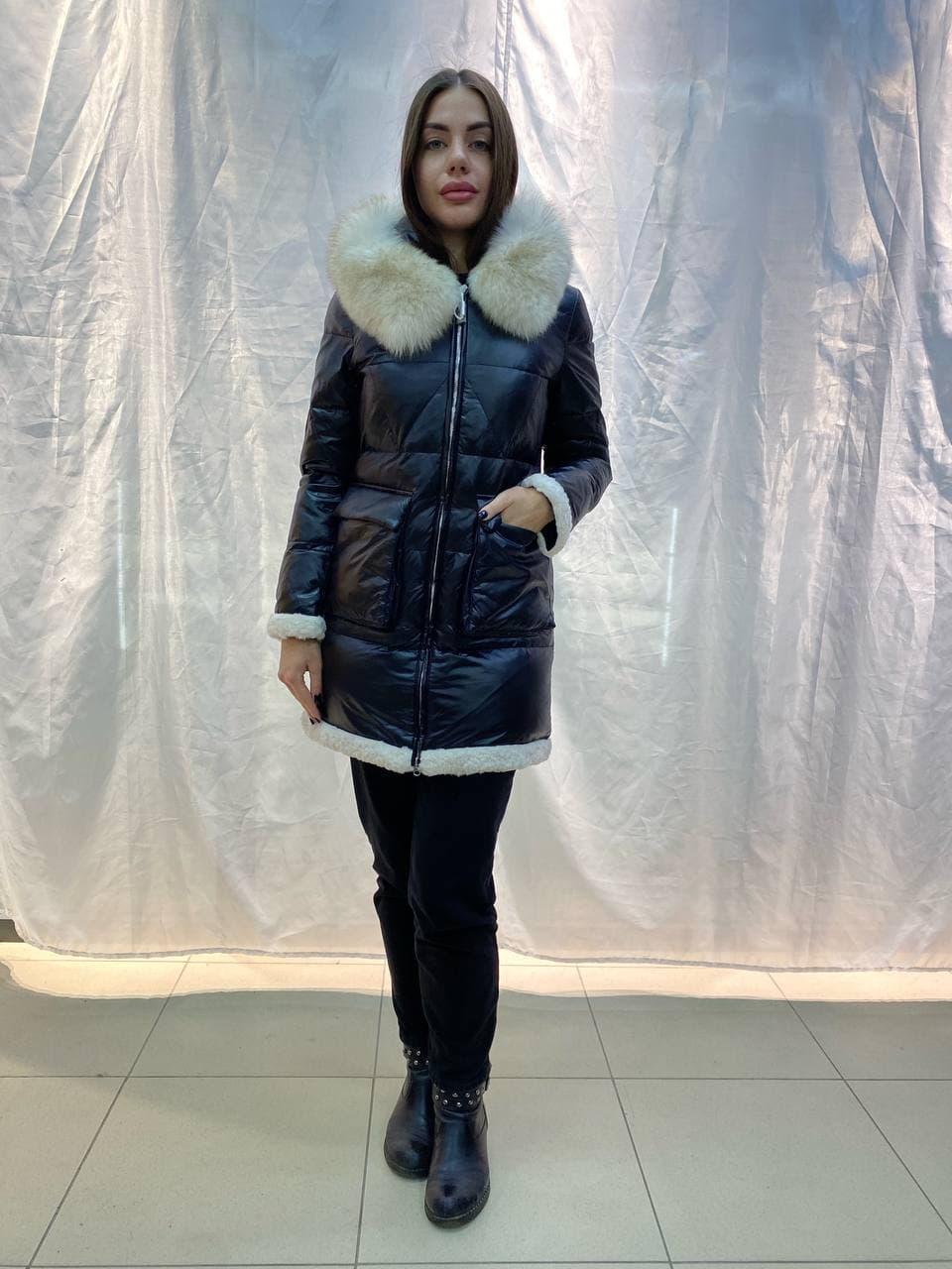 

Надёжный стильный женский пуховик Vivilona (Max Mara) - 6132 Черный XL