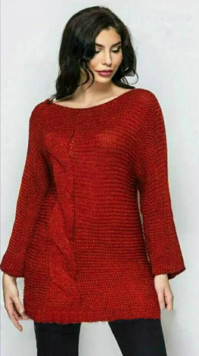 

Fashions • Свитер туника Хулиганка Fashions 44-54 терракот (№304-аш)
