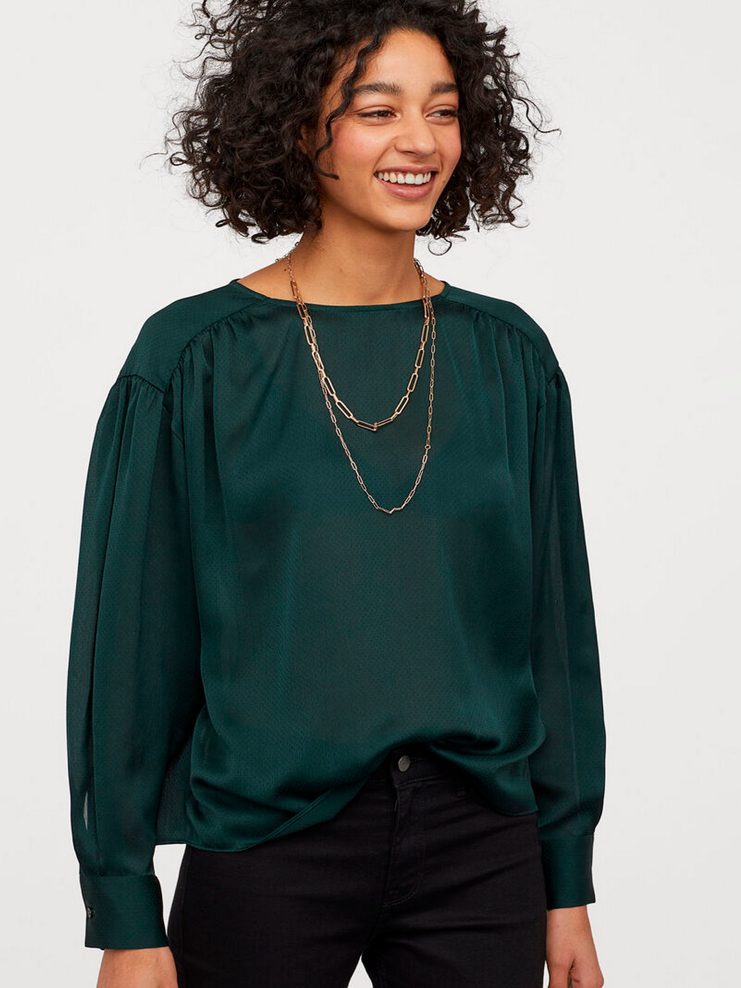 

Блузка H&M 0817150-1 XXL Темно-зеленая (СА2000001870952)