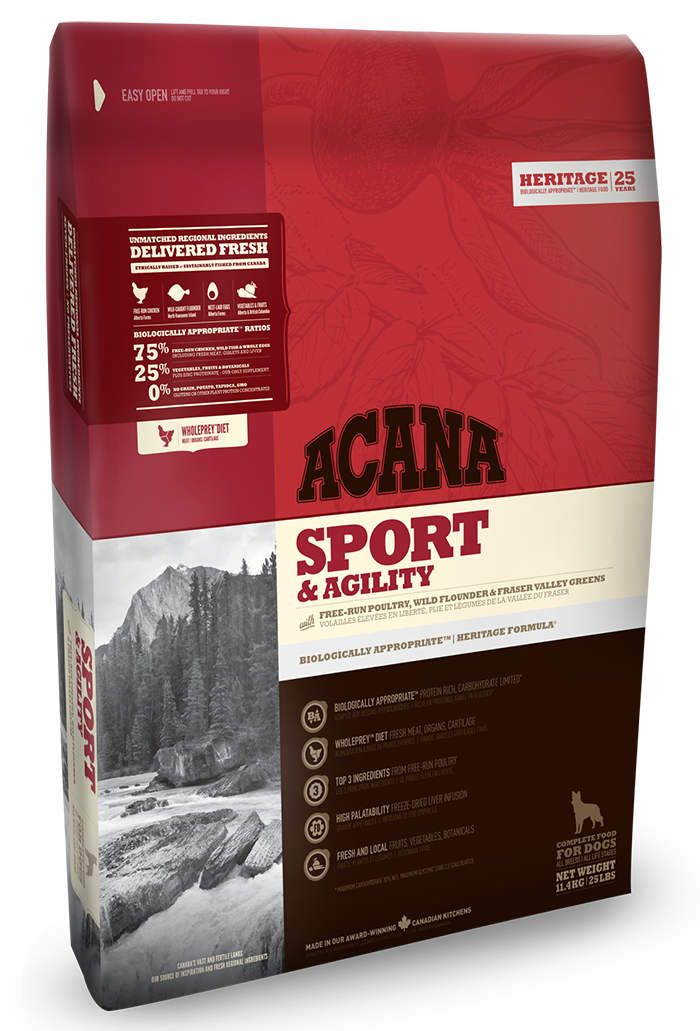 

Сухой корм Acana (Акана) Heritage Sport & Agility для взрослых собак с повышенной активностью цыпленок и индейка 17 кг