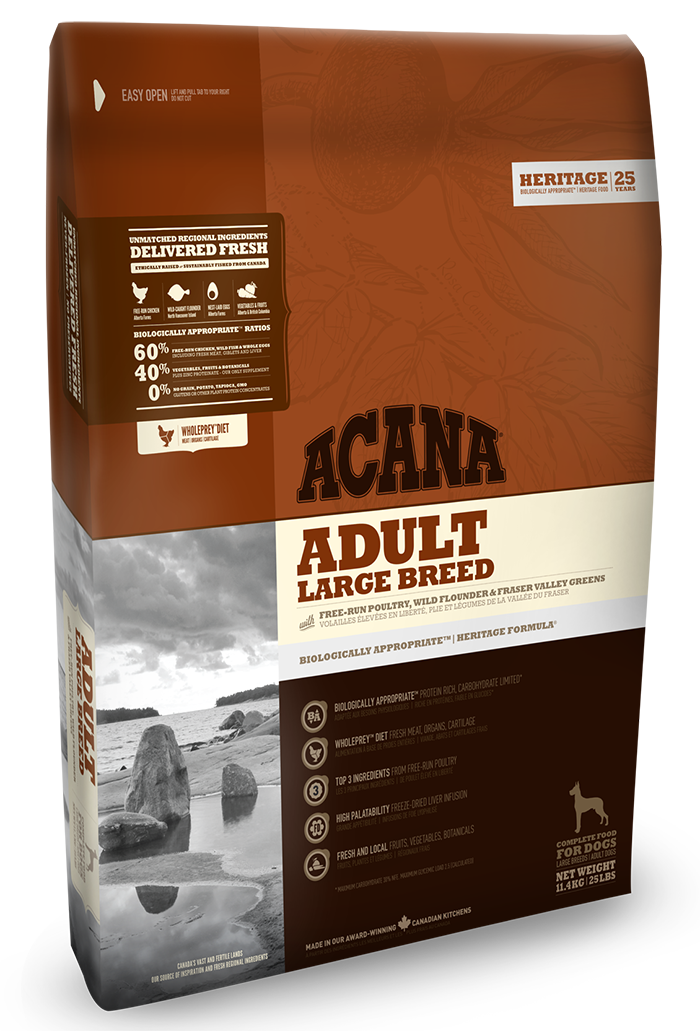 

Сухой корм Acana (Акана) Heritage Adult Large Breed для взрослых собак крупных пород цыпленок и индейка 11.4 кг