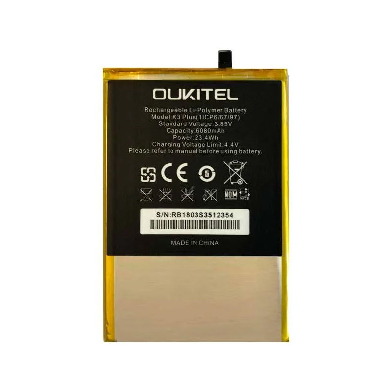 

Аккумулятор для телефона Oukitel K3 Plus High copy, 6080 mAh