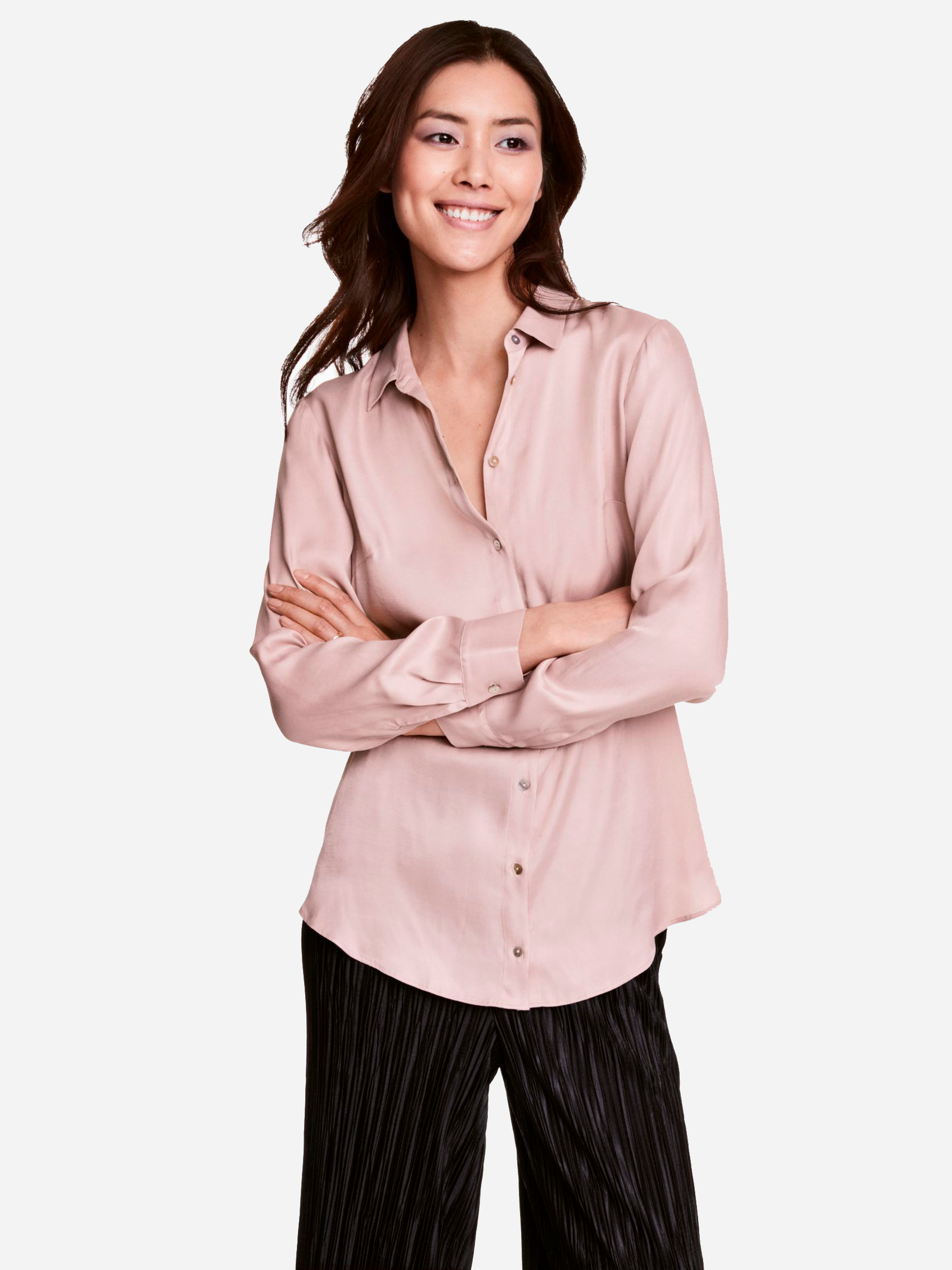 

Рубашка H&M 06-0515184-004 44 Бледно-розовая (СА2000001502808)