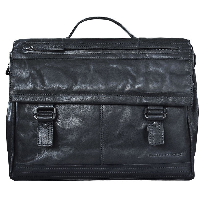 

Портфель Spikes & Sparrow AUTHENTIC с 2-мя замками чёрный 38х29.5х10 см
