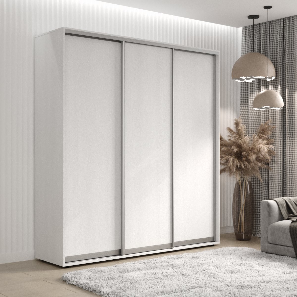 

Шкаф-купе СИЧ 12/24-3Ф/1П 210x60x240 см. ДСП трехдверный Нимфея альба