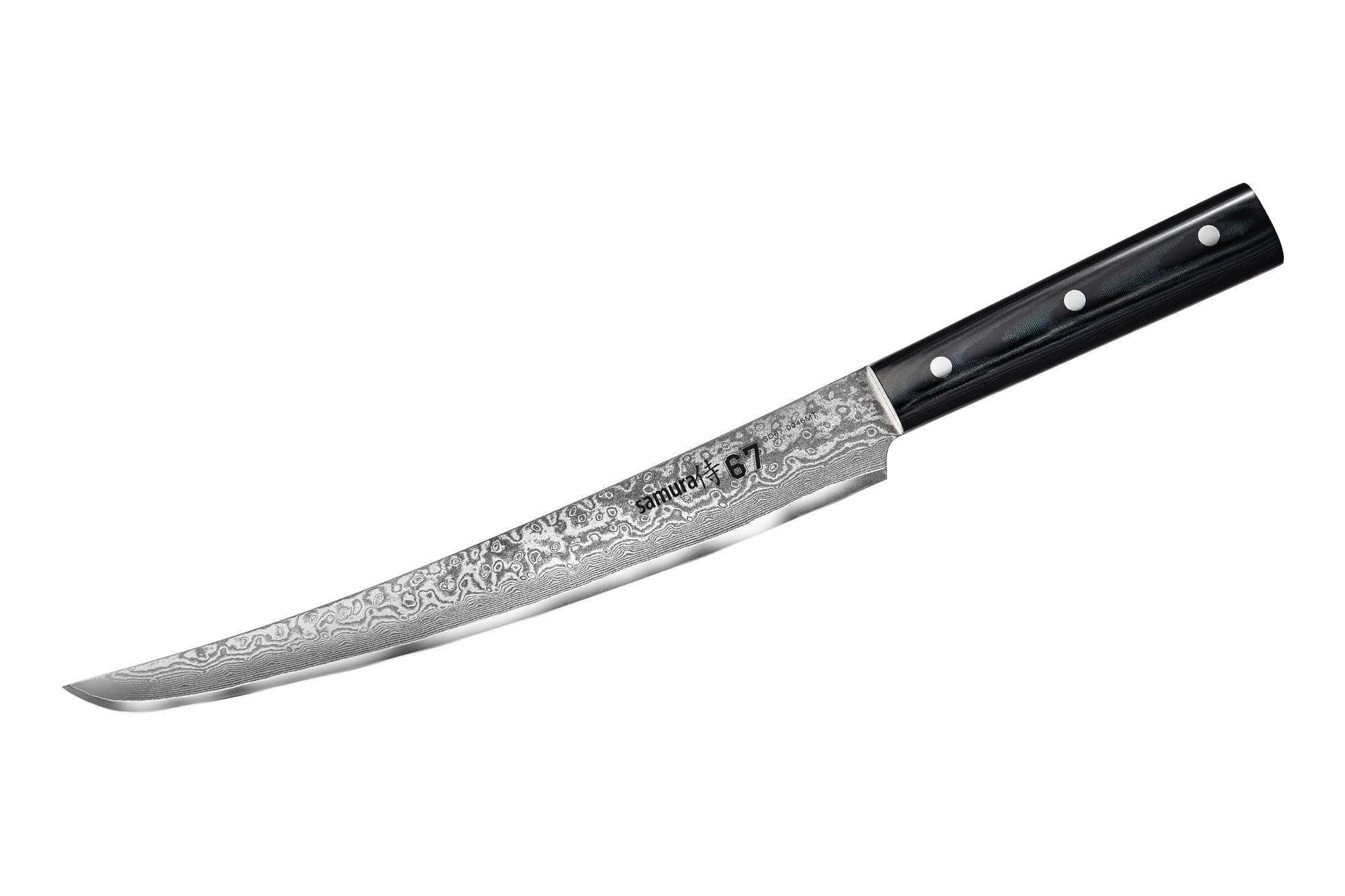 

Нож кухонный для тонкой нарезки, танто, 230 мм, Samura "67 Damascus" (SD67-0046MT)