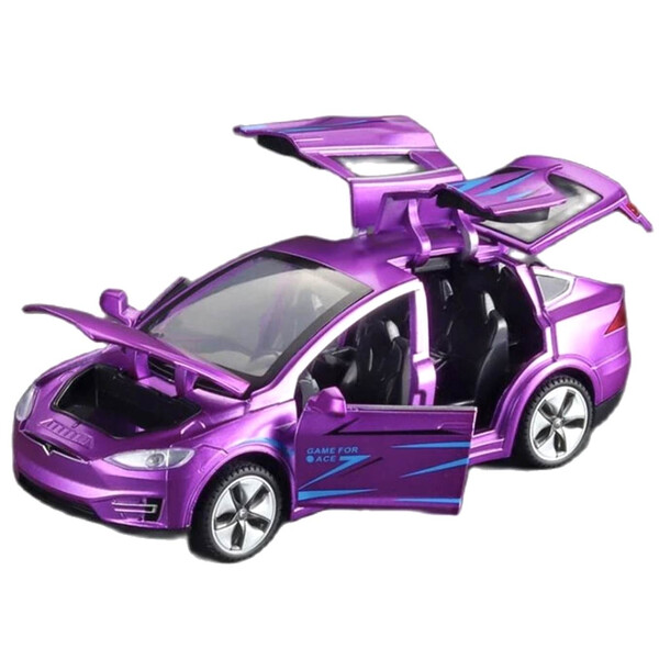 

Машинка ТК Union Group Tesla Model X коллекционная моделька металлическая игрушка открываются двери 1:32 Фиолетовый (3532849)