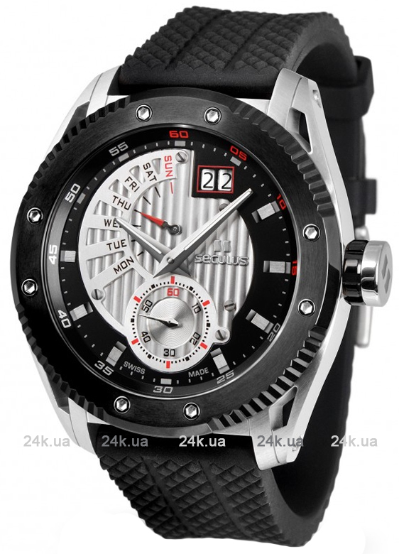 

Мужские часы Seculus 9535.2.7004P black-white, ss-ipb, black silicon