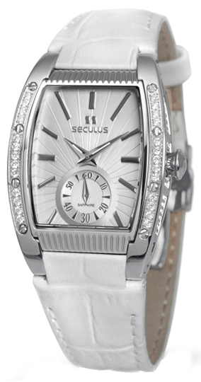 

Женские часы Seculus 1667.2.1069 white, ss cz stones, white leather