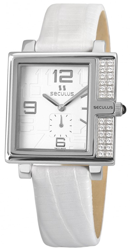 

Женские часы Seculus 1670.2.1064 white, ss-cz, white leather