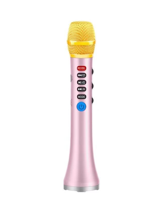 Беспроводной микрофон караоке с записью MicMagic L-898 DSP + AGC Розовый 20 Вт