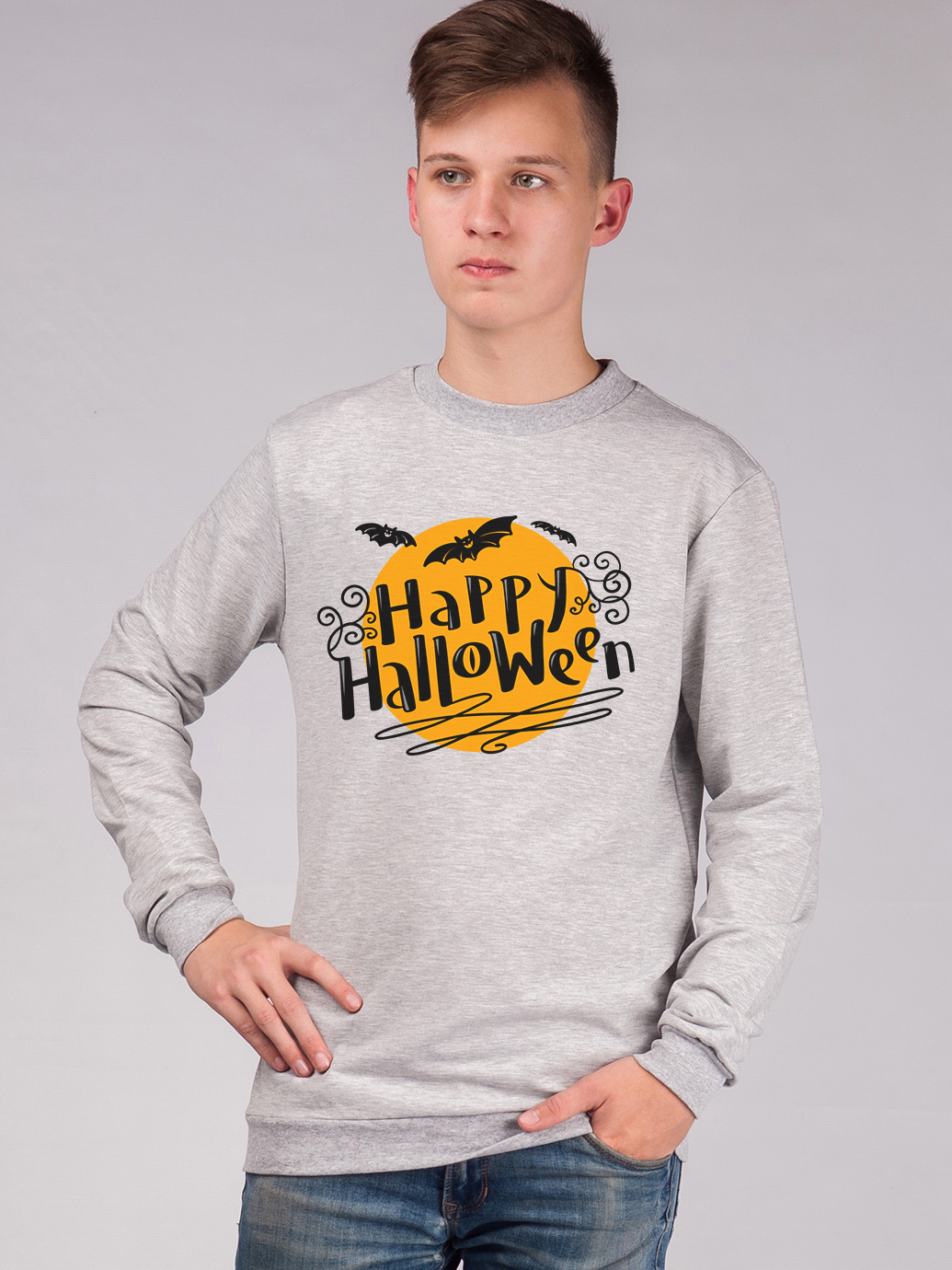 

Свитшот Malta М276-13-РЧ HappyHaloween L (48) Светло-серый