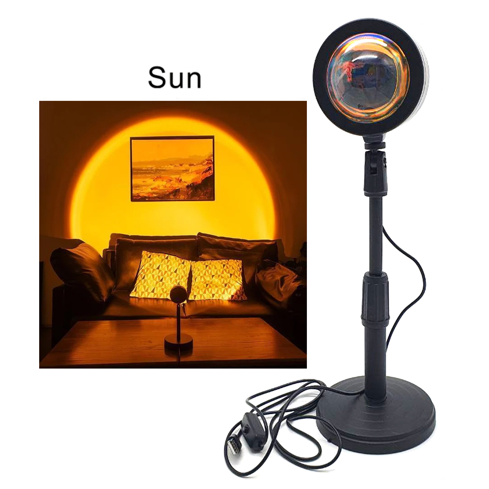 

Светодиодная напольная LED лампа Sunset Lamp sun проектор желтого заката