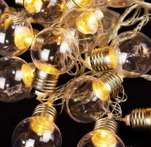 

Гирлянда Лампочки 20 LED 7м 40мм прозрачный провод белый теплый Gonchar (NAT06705)