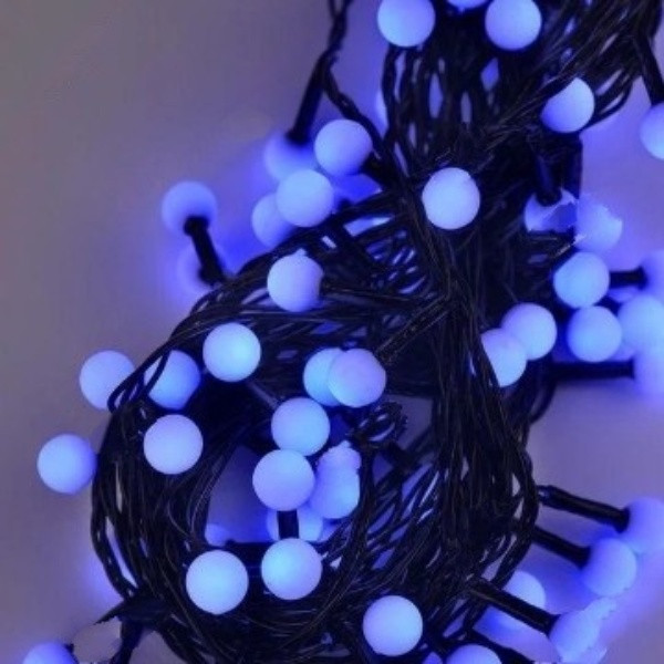 

Гирлянда Шарики 10мм 100 LED черный провод синий 6м Gonchar (NAT06662)